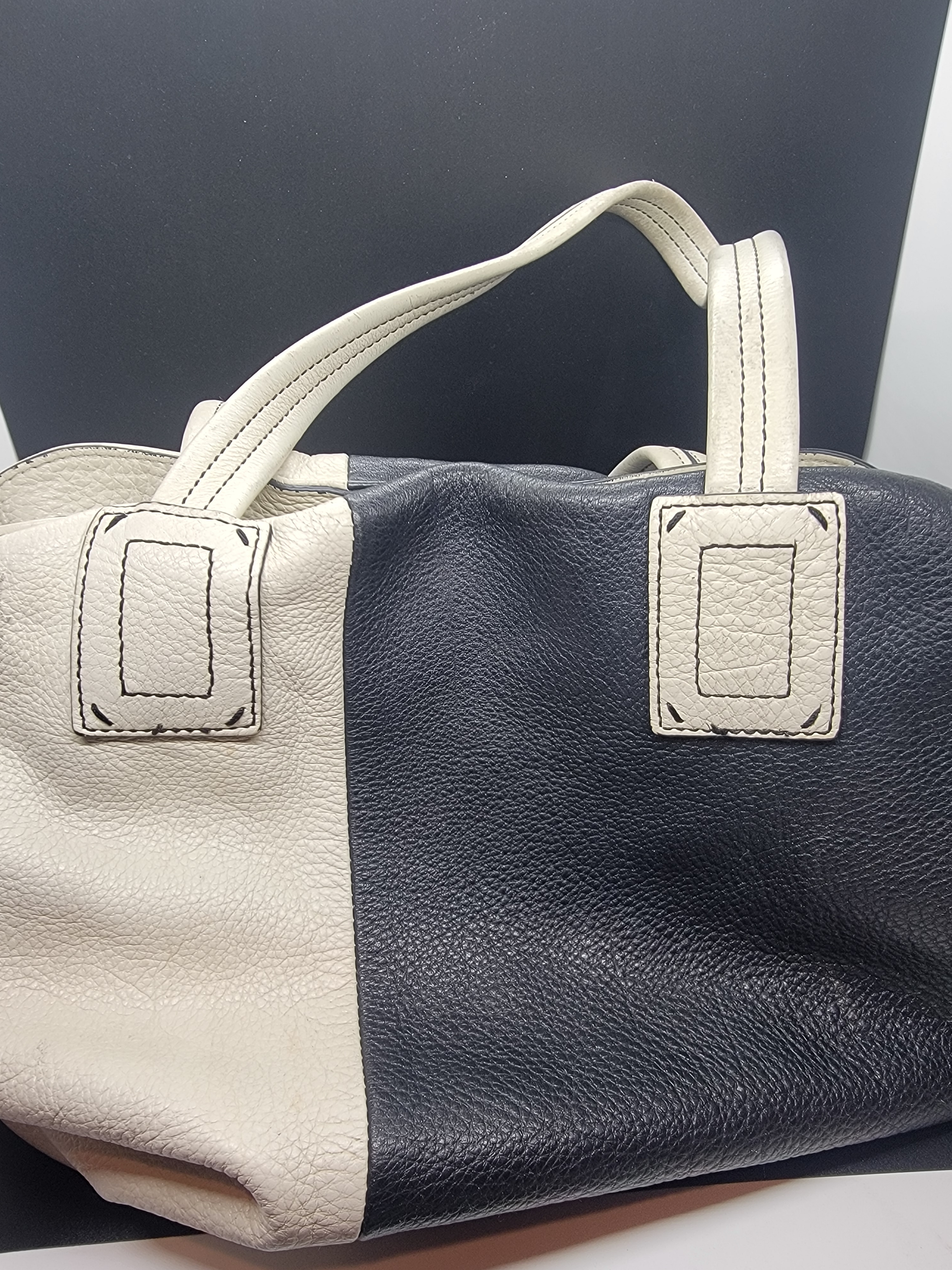 Splendid Two-Tone Hobo Bag - Cream & Black